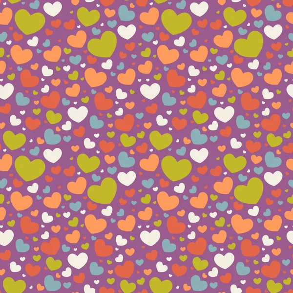 Valentijn naadloos patroon met harten — Stockvector