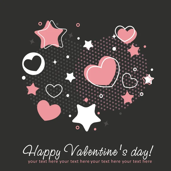Valentijn heilwens kaart met hart — Stockvector