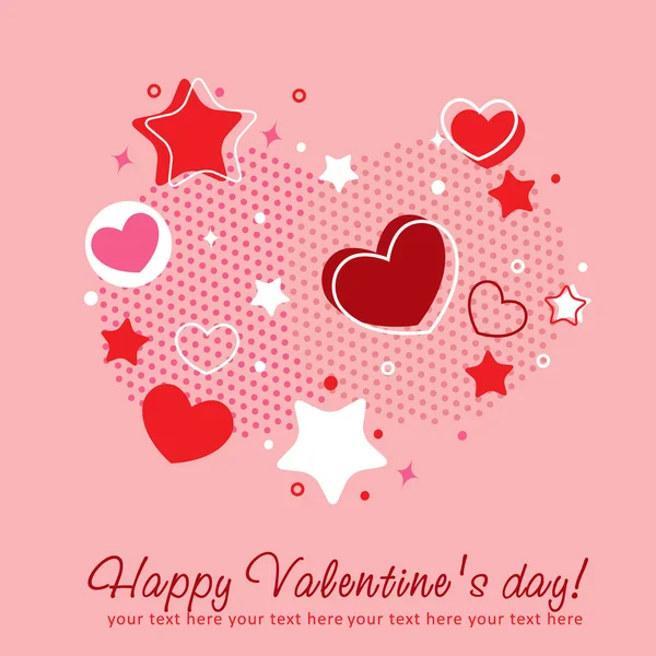 Valentine Gratulacje karty z serca — Wektor stockowy