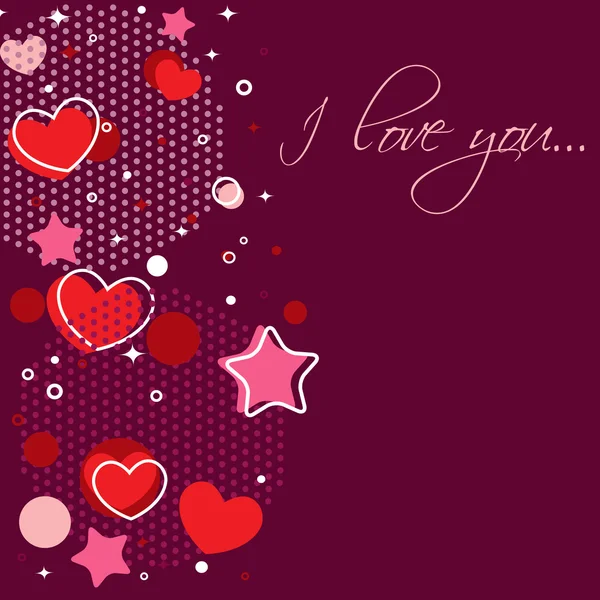 Carte de félicitations de Saint Valentin avec des coeurs — Image vectorielle