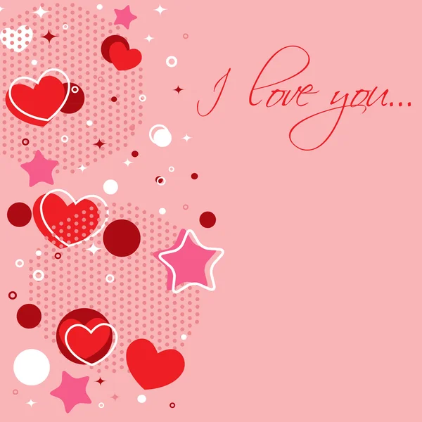 Tarjeta de felicitación de San Valentín con corazones — Archivo Imágenes Vectoriales