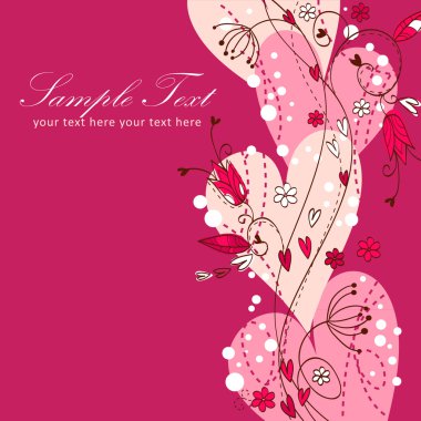 Elegant Valentine love floral postcard clipart