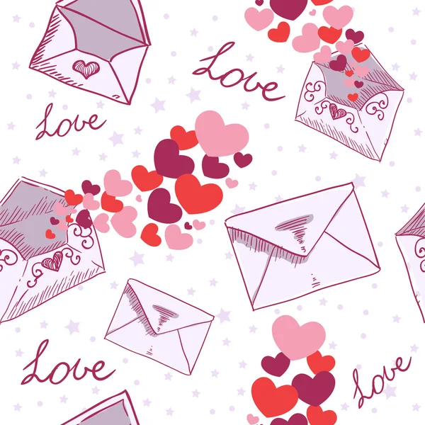 Love letter Valentine seamless texture — Stock Vector