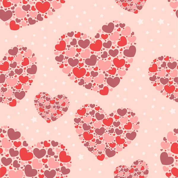 Walentynki płynny wzór z sercami — Wektor stockowy