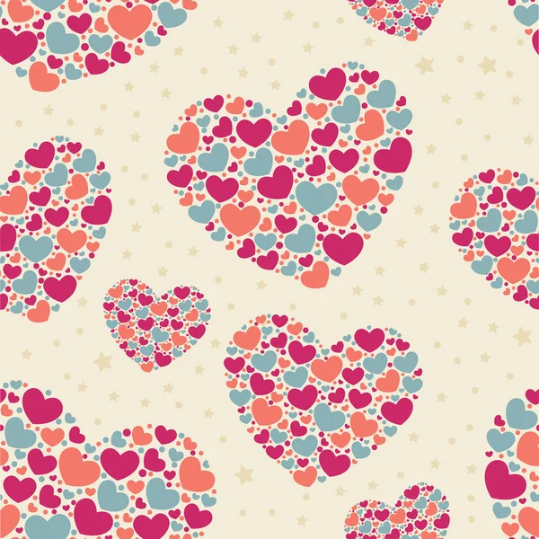 Valentinstag nahtlose Muster mit Herzen — Stockvektor
