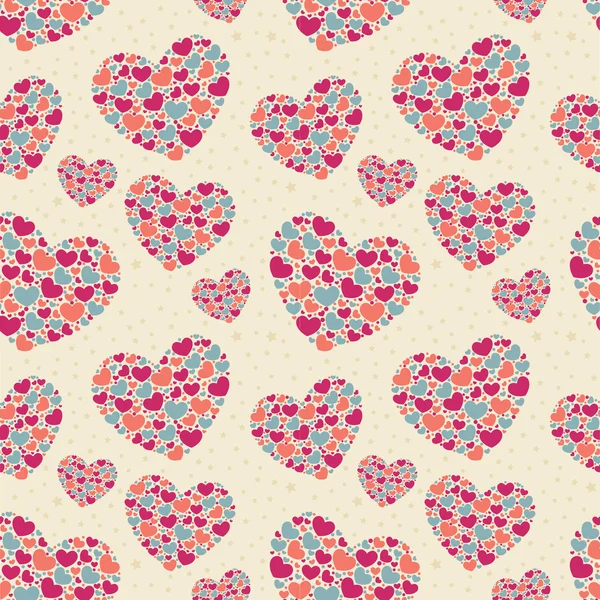 Valentýnský bezešvý vzor se srdcem — Stockový vektor