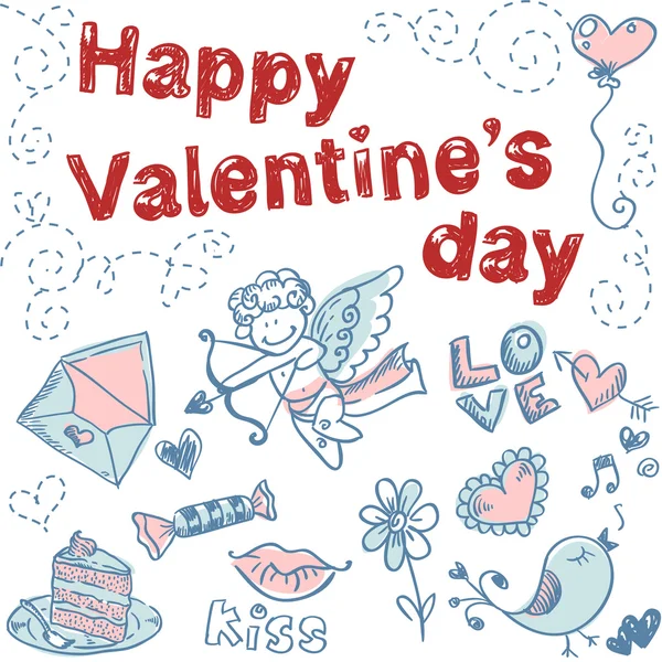 Doodle valentin — Stock Vector