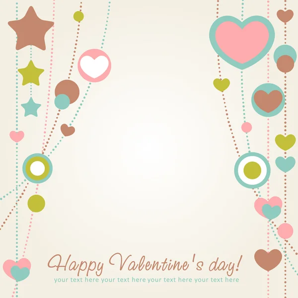 Valentine Grattis kort med hjärtan — Stock vektor