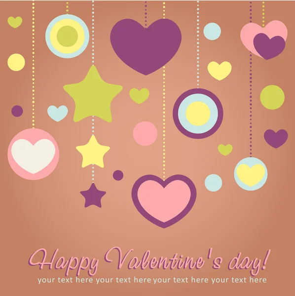 Cartão de congratulação Valentim com corações —  Vetores de Stock