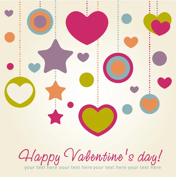 Valentinstag Glückwunschkarte mit Herzen — Stockvektor