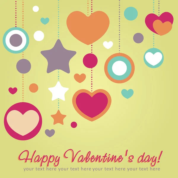 Valentine Grattis kort med hjärtan — Stock vektor