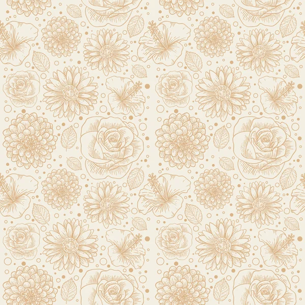 Floral motif rétro sans couture — Image vectorielle