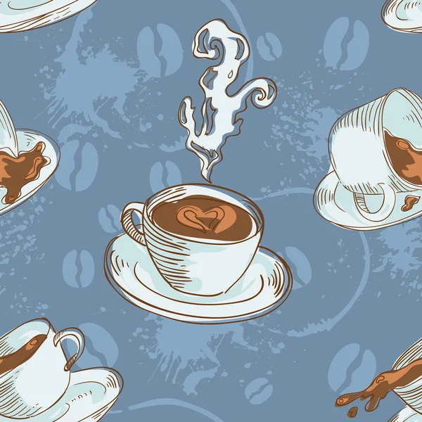 Кофейные чашки бесшовный узор — стоковый вектор
