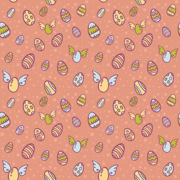 Páscoa ovos desenhos animados textura sem costura —  Vetores de Stock