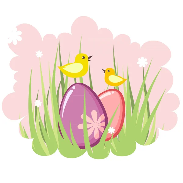 Dekoratív aranyos húsvéti tag — Stock Vector