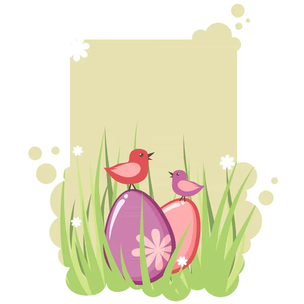 Cute decorative easter tag — Stock Vector