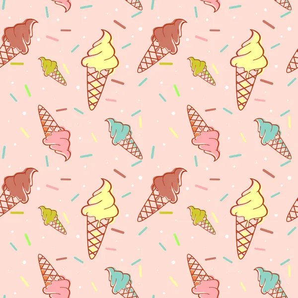 多彩融化冰淇凌无缝模式 — 图库矢量图片