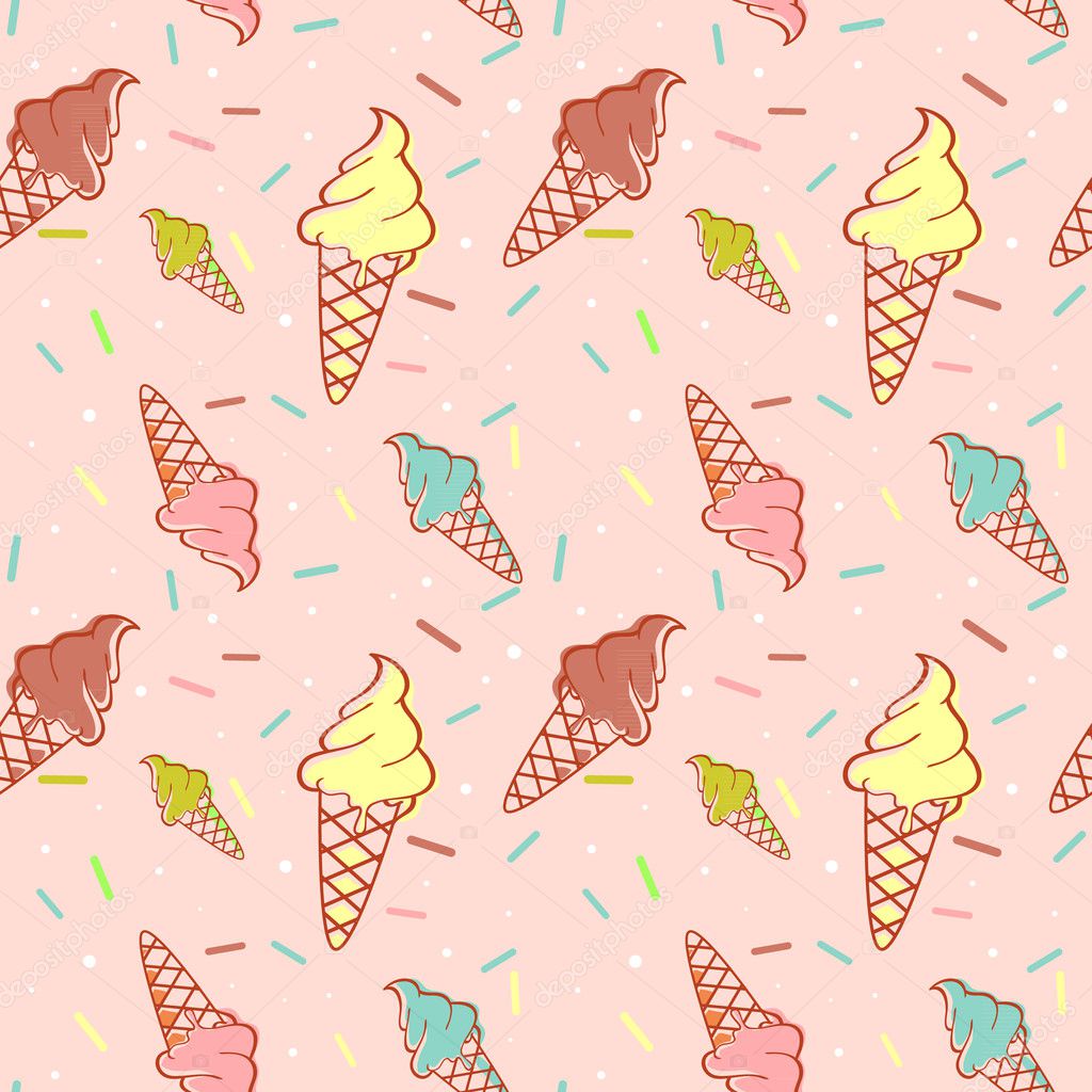 Colorful melting ice-cream seamless pattern — Stock Vector © Yuzach ...