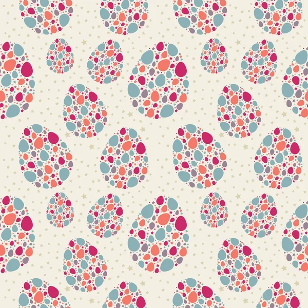 Oeufs de Pâques stylisés texture sans couture — Image vectorielle
