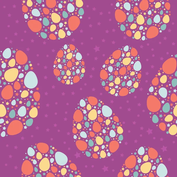 Oeufs de Pâques stylisés texture sans couture — Image vectorielle