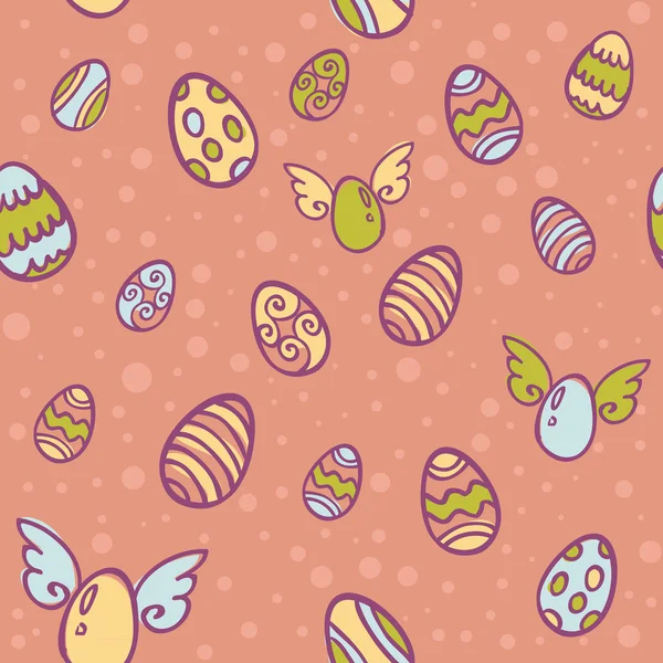 Великодні яйця мультяшна безшовна текстура — стоковий вектор