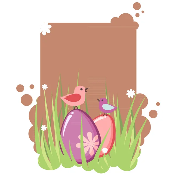 Cute decorative easter tag — Stock Vector