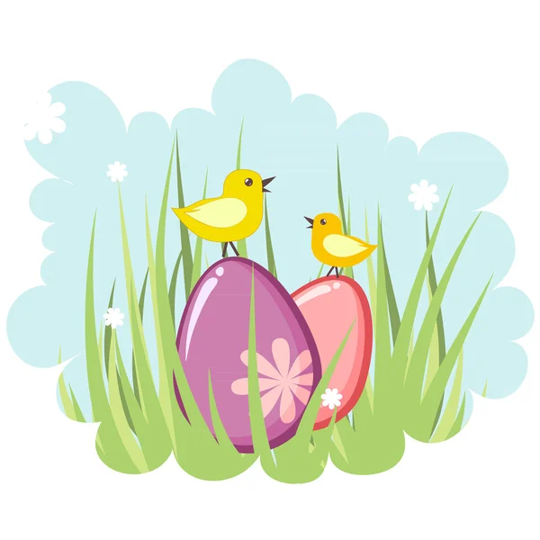 Húsvéti tojás rajzfilm zökkenőmentes textúra — Stock Vector