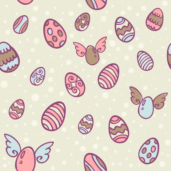Huevos de Pascua textura sin costura de dibujos animados — Archivo Imágenes Vectoriales