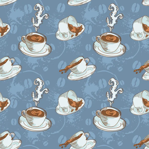 Kaffekoppar sömlöst mönster — Stock vektor