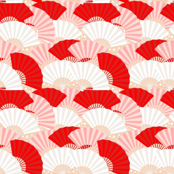 Colorful japanese fan seamless pattern — Stock Vector