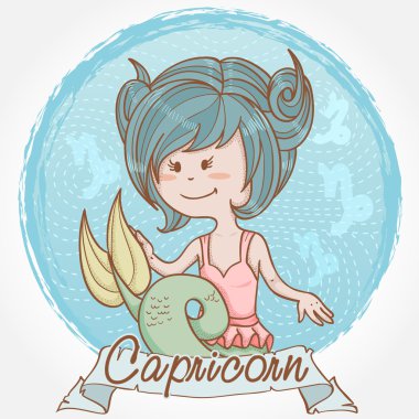 Illustration of Capricorn zodiac sign clipart