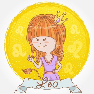 Illustration of Leo zodiac sign clipart