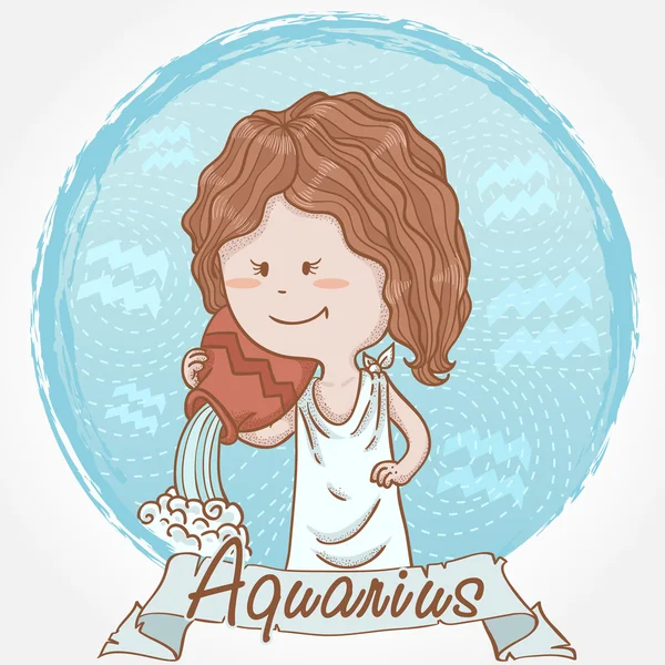 Illustration of aquarius zodiac sign — Stock Vector