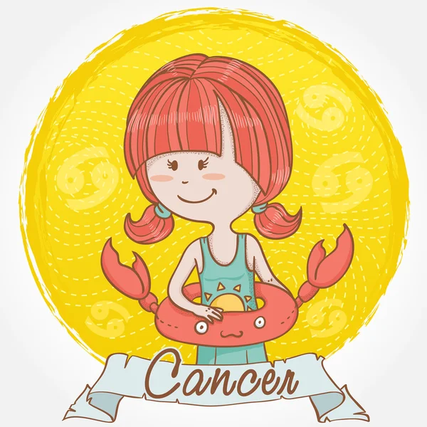 Ilustração do signo do zodíaco do câncer — Vetor de Stock