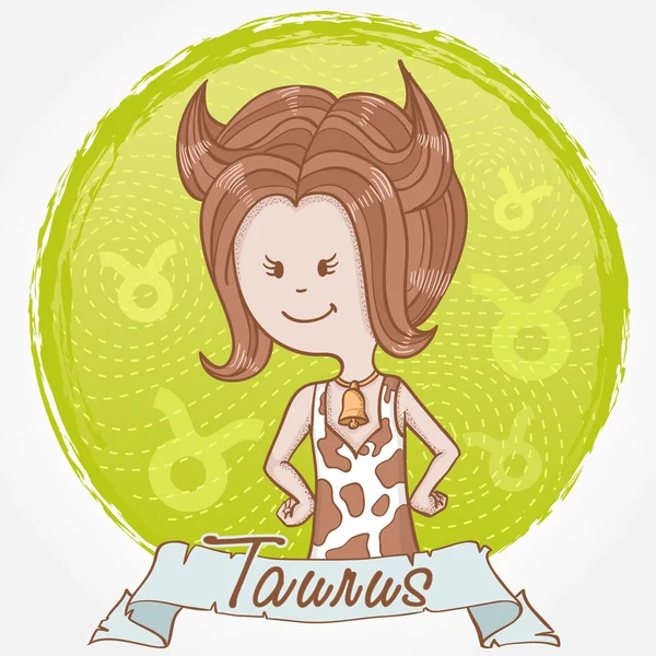 Illustrazione del segno zodiacale del Toro — Vettoriale Stock