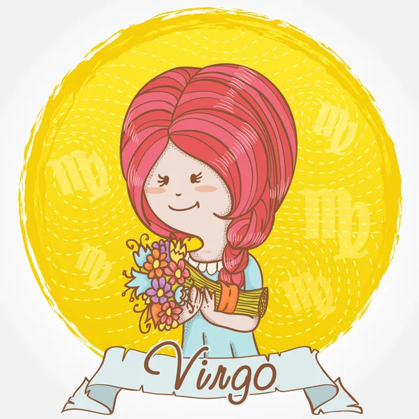 Ilustração do signo do zodíaco virgem —  Vetores de Stock