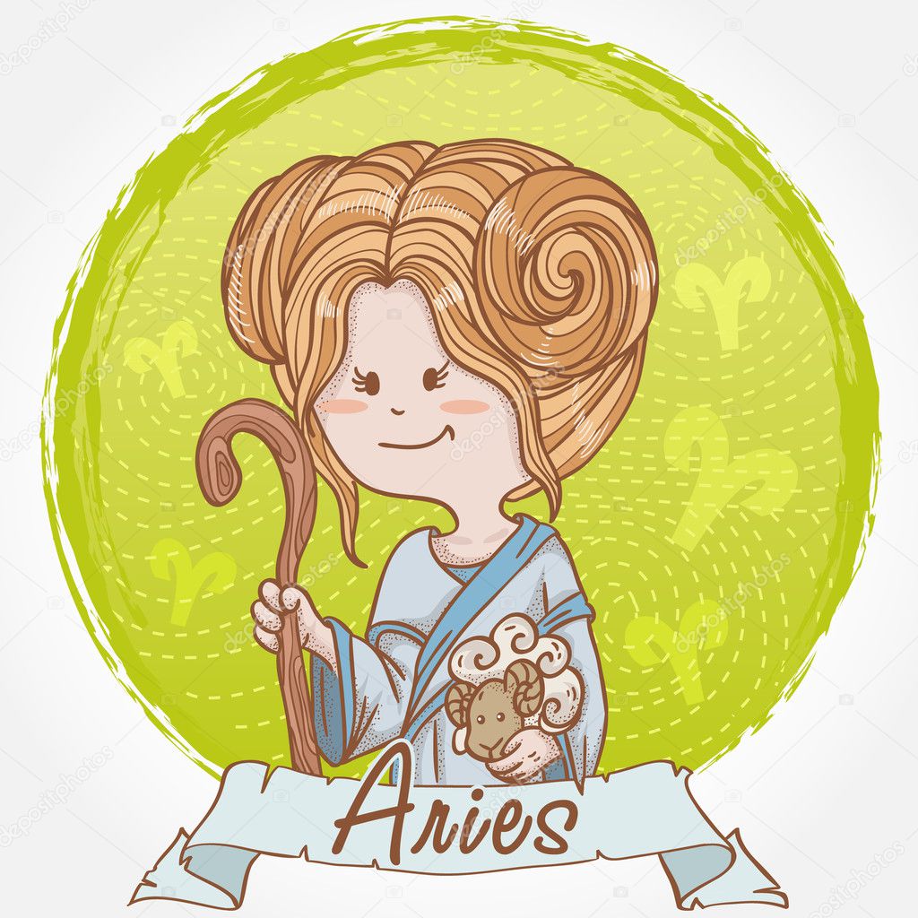 Illustration of Aries zodiac sign