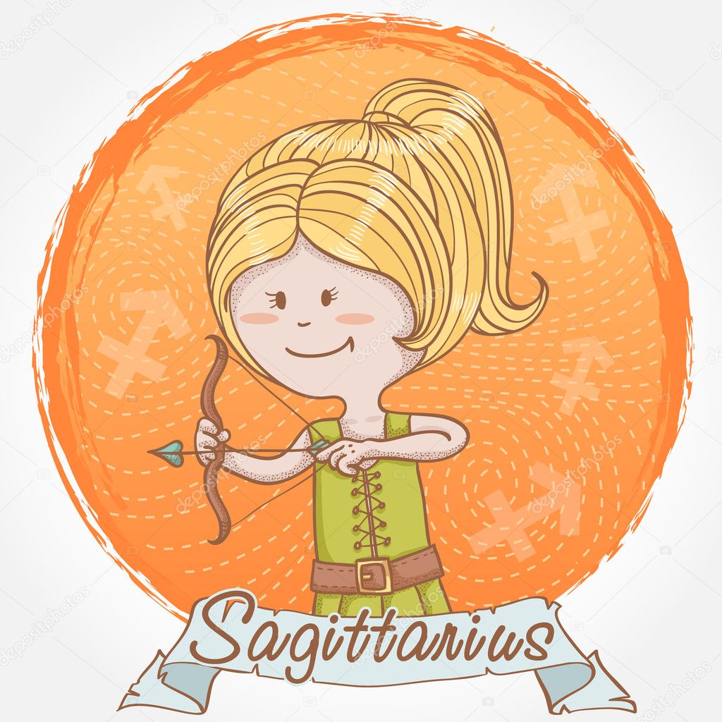 Illustration of Sagittarius zodiac sign