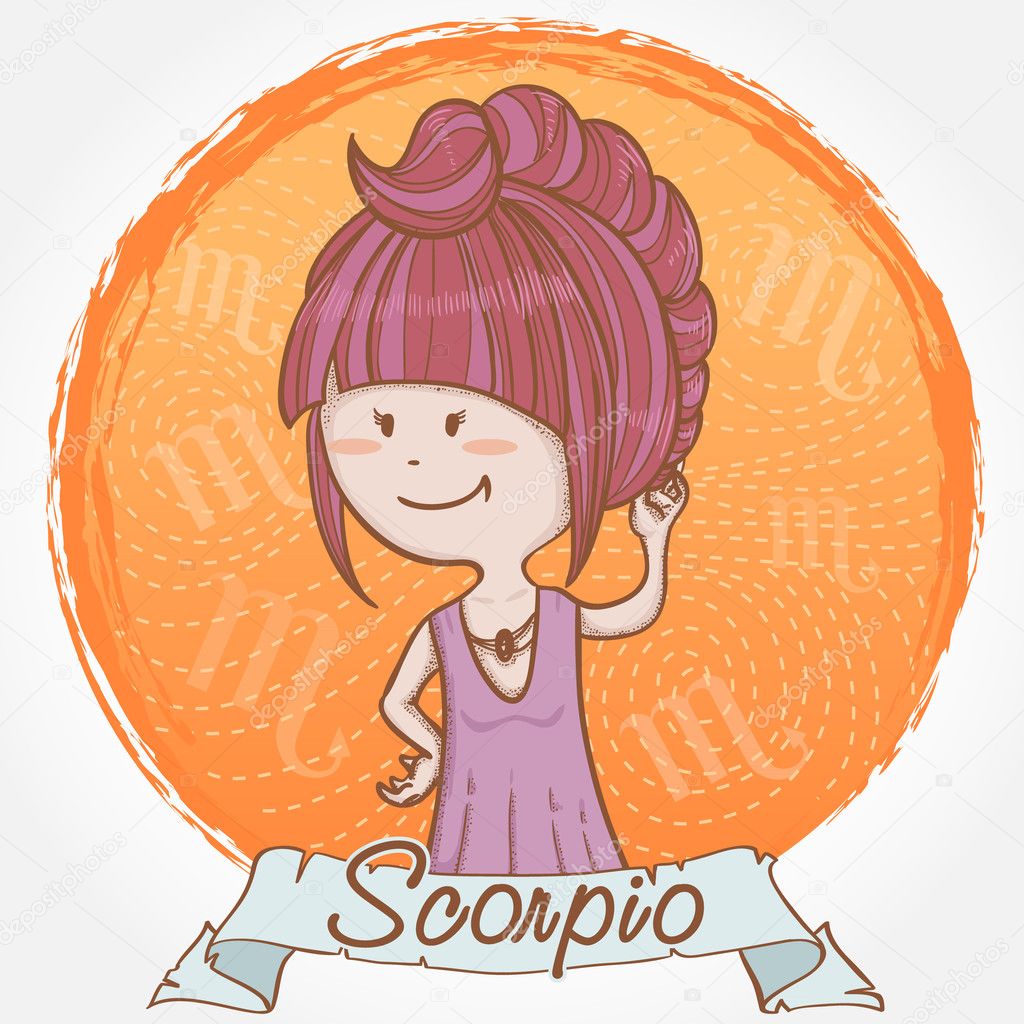 Illustration of Scorpio zodiac sign