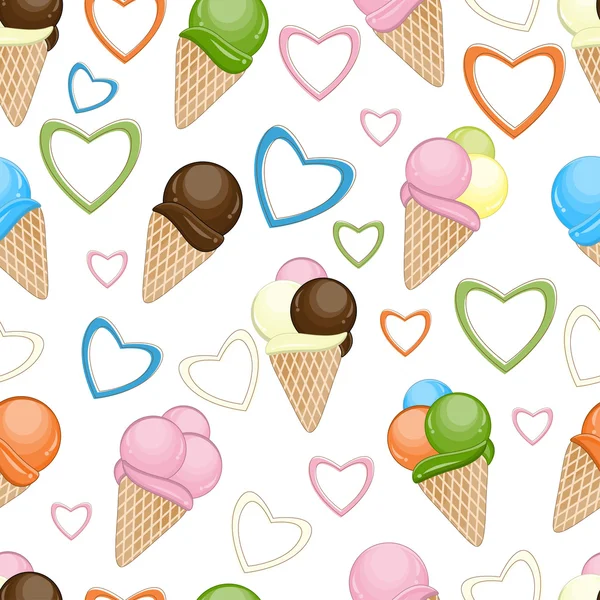 Ice cream seamless background — Stock Vector