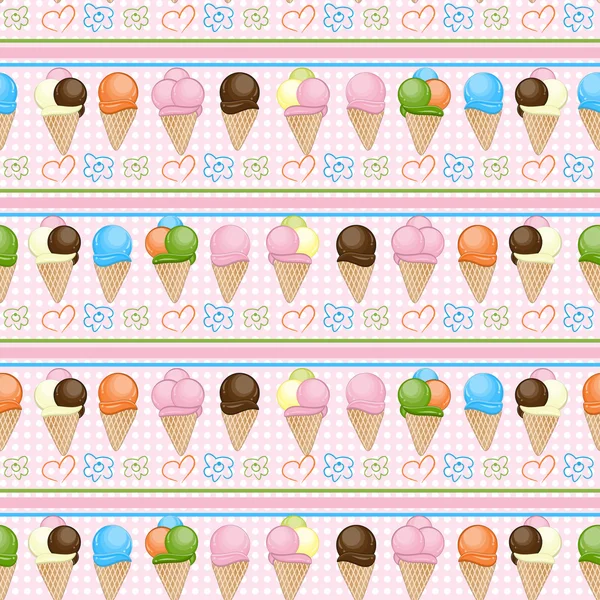冰淇淋无缝背景 — 图库矢量图片