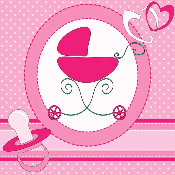 Bebek kız tebrik kartı — Stok Vektör