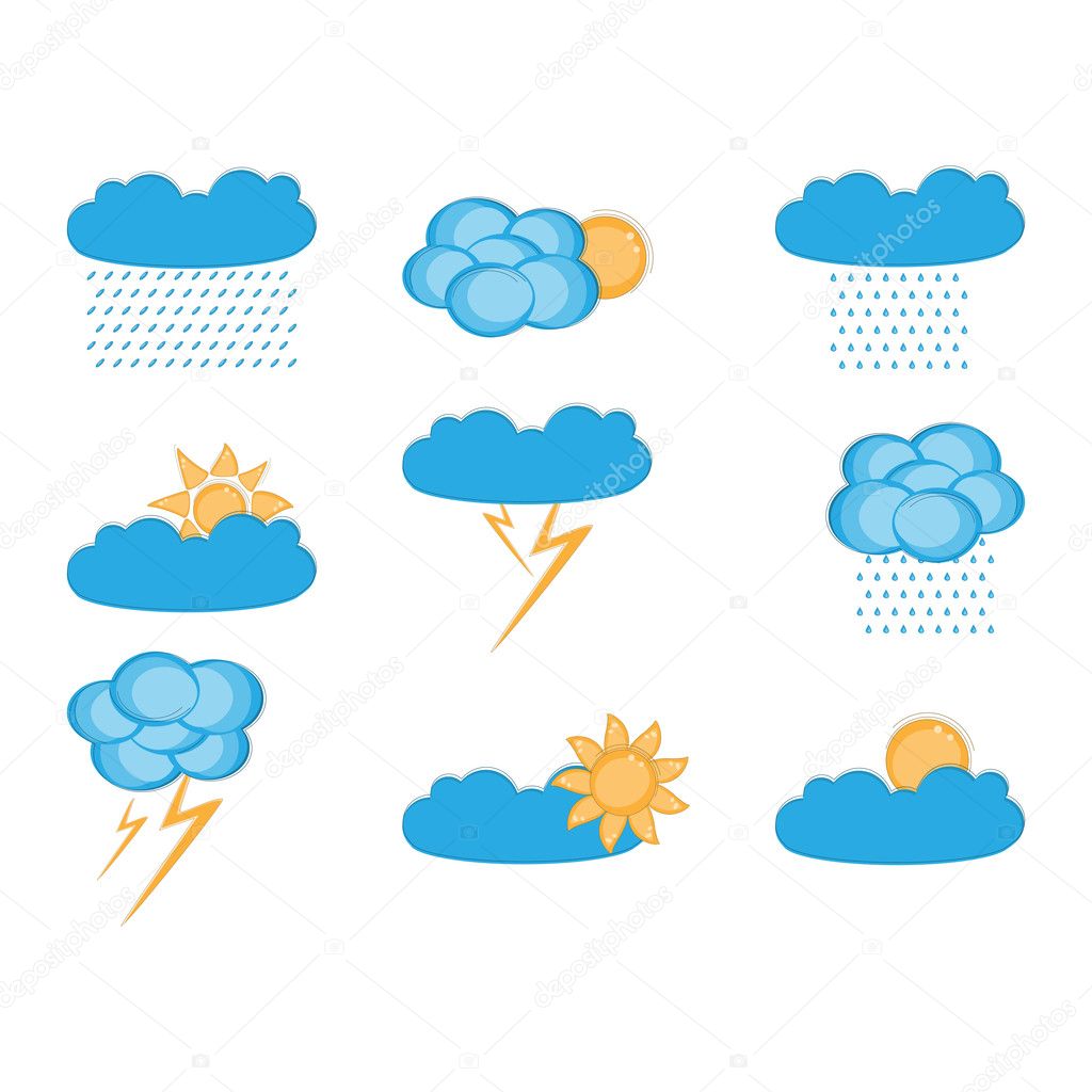 Vector clouds collection. Weather icon for design.
