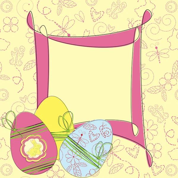 Easter greeting card with eggs — Stock Vector