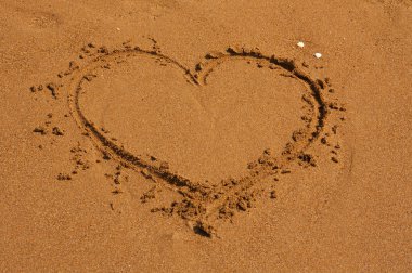 Heart on the sand clipart