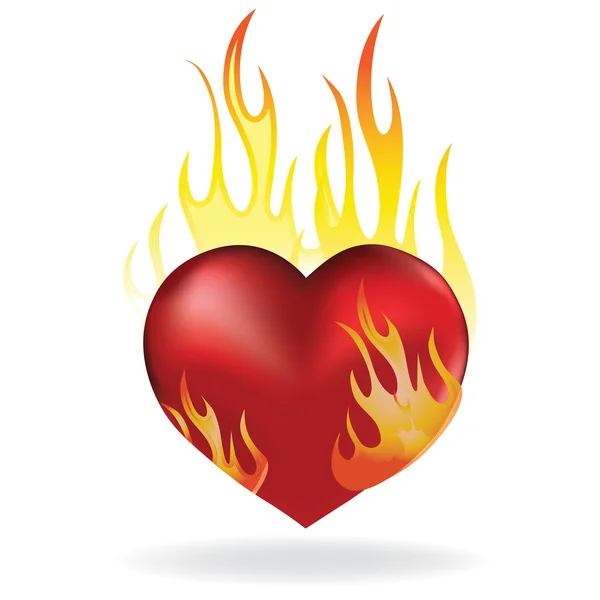 Καρδιά στην πυρκαγιά — Διανυσματικό Αρχείο