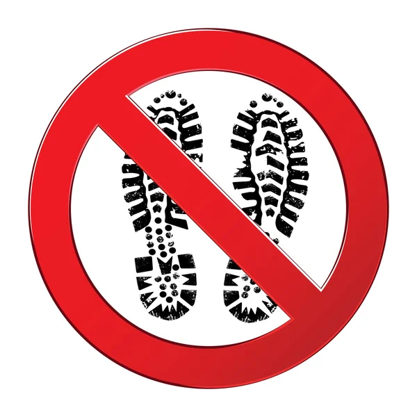 Teken verboden niet stap. verboden symbool met boot-Impressum. — Stockvector