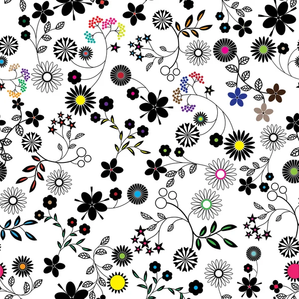 シームレスな花の背景パターン. — ストックベクタ