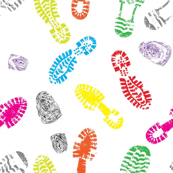 Print of foot shoe of child — Stock Vector