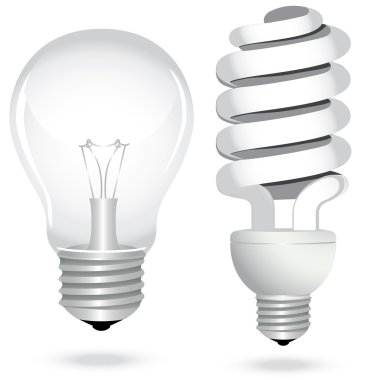 Set energy saving light bulb lamp electricity clipart